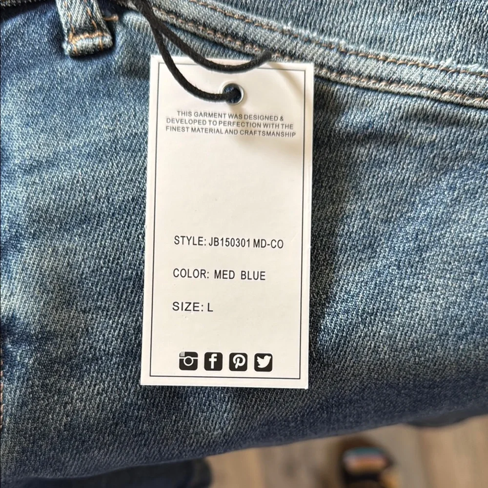 Judy Blue High-Waisted Blue Jean Shorts with Distressed Look - Picture 3 of 3